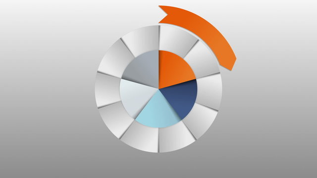 Circle diagram five result category chart for presentation.version 2 powerpoint template(included alpha)