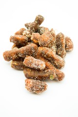 tamarind with sugar dessert on white background