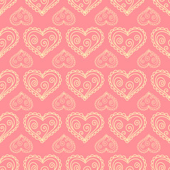 Obraz na płótnie Canvas Seamless pattern with hearts