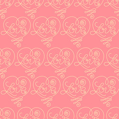 Seamless pattern with hearts
