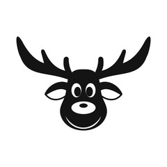 Deer christmas simple icon