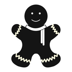 Christmas gingerbread man simple icon