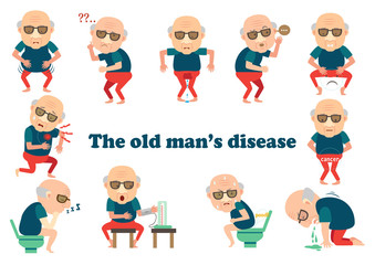  old man's disease Infographic.vector illustration