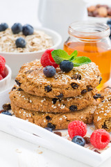 homemade oatmeal cookies for a healthy breakfast, close-up