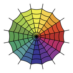 Spider Web - Color Spectrum Segment Vector
