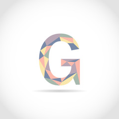 G Letter Logo Icon Mosaic Pattern Design template Element. Low Poly style