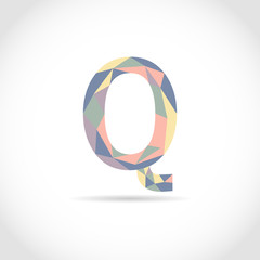 Q Letter Logo Icon Mosaic Pattern Design template Element. Low Poly style