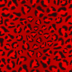 Fototapeta na wymiar Seamless red leopard texture pattern.