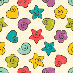 Seamless texture with color  shapes