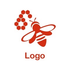 Vector logo bee. Honeycomb logo. bee  honey power logos.
Business icon for the company.
