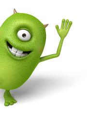 The little monster smiled and waved goodbye © Jane