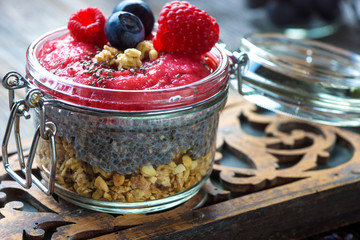 Chia seed pudding with berries