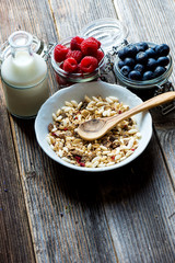 Healthy breakfast, diet and health concept