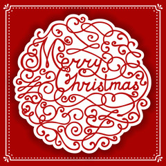 Vector Christmas card with handwritten lettering.