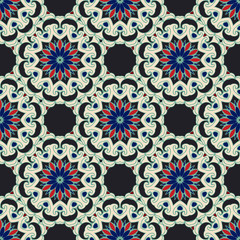 Abstract seamless ornamental pattern for fabric