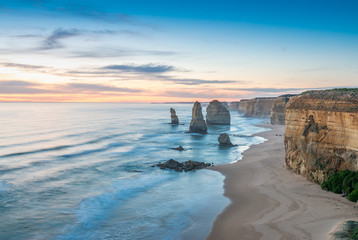 Stunning sunset view of Twelve Apostles, Great Ocean Road - Vict