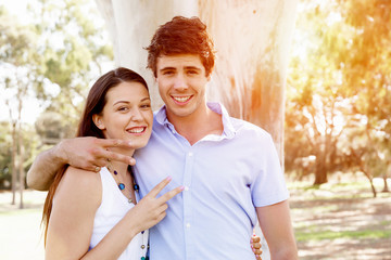 Fototapeta premium Young couple in the park