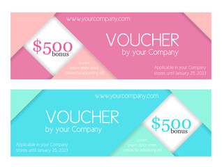 Modern simple voucher composed from folded paper