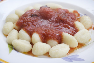 gnocchi at tomato sauce