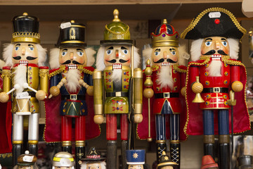 Traditional Nutcracker souvenirs at Christmas market - 97726962