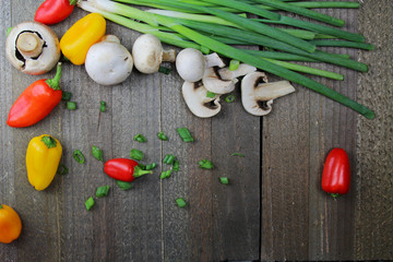 Vegetables chopped and fresh