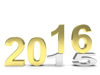 2015-2016 change new year 2016 isolated