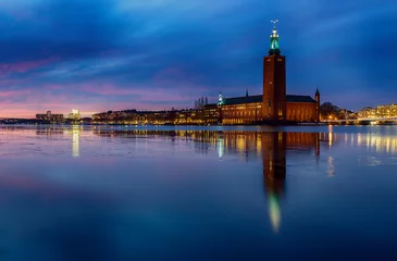 Rolgordijnen Stadshuset, het stadhuis van Stockholm waar de nobele festiviteiten plaatsvinden. © Anette Andersen