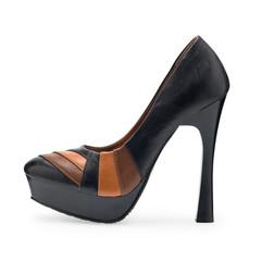The one of women's shoes black stilettos with a decorative belt