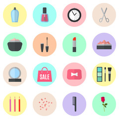 Make up flat icons. Vector illustration 