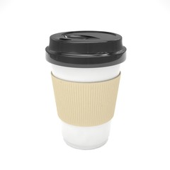 Coffee to go on white