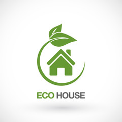 Real Estate, Eco House Logo design vector template.