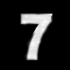 metal chrome alphabet on black