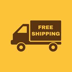 The free shipping icon. Delivery and transportation, transit symbol. Flat