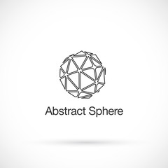 Abstract low poly, logo design vector template.