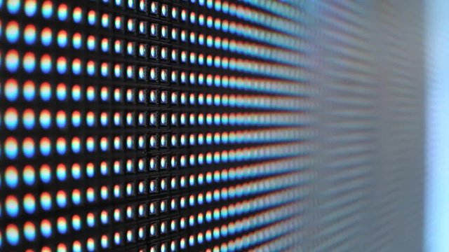 Vivid colored LED SMD screen fast motion - close up video