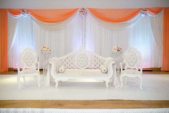 Indian Wedding Stage Peach Themed