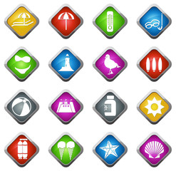 Beach icons set