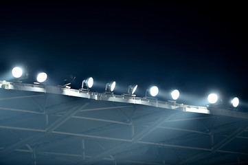 Obraz premium Stadium floodlights in fog