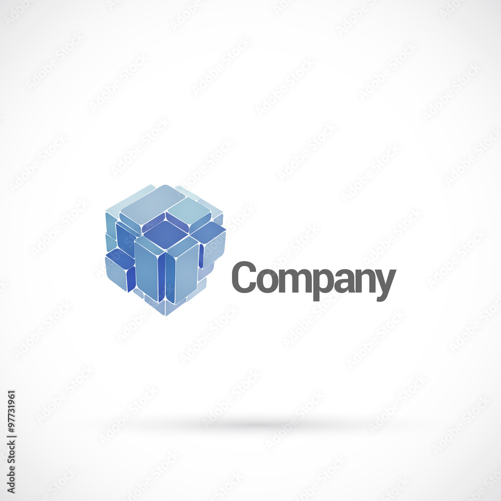 Aufkleber abstract cube logo design vector template.