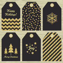 Collection of six  Christmas gift tags.