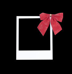 Photo frame with red christmas tie