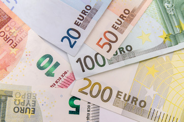 Euro banknotes money as background