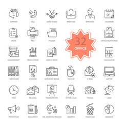 Set of Office Items Icons