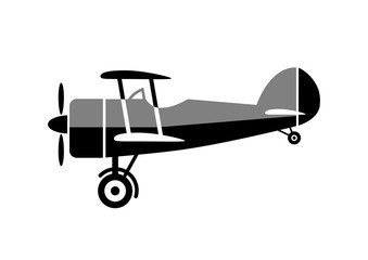 Aircraft icon on white background