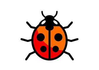 Ladybird icon on white background