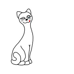 Funny cat with a smile for your design