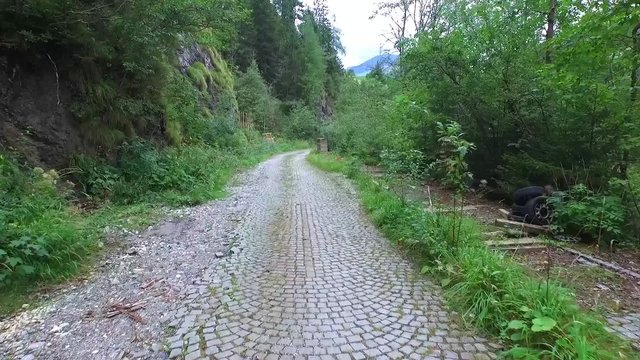 old street, in the Austrian mountains, summer