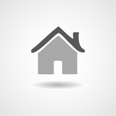 Flat icon Home on shadow isolated vector