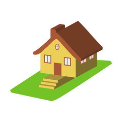 Colorful 3d house cartoon icons isolated vector