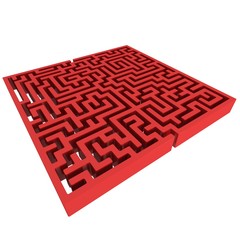 3D Maze. Labyrinth shape design element.